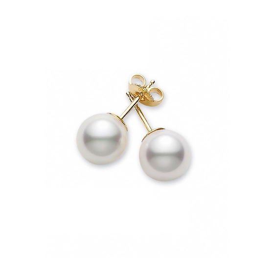 Everyday Essentials 6-6.5mm A Akoya Pearl Stud Earrings in 18K Yellow Gold