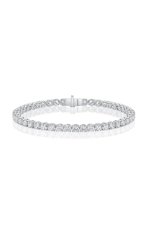 Milgrain 1.49-1.56ct Diamond Line Bracelet in 18K White Gold, 7"