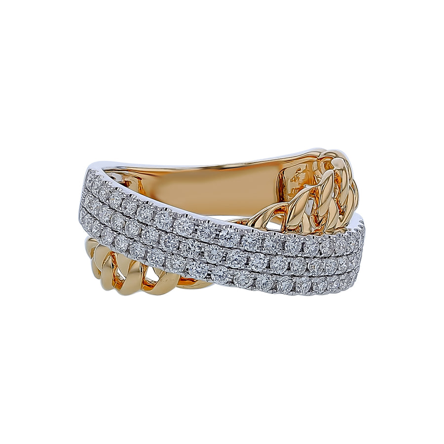 0.77ct Diamond Ring in 14K Yellow and White Gold, size 6
