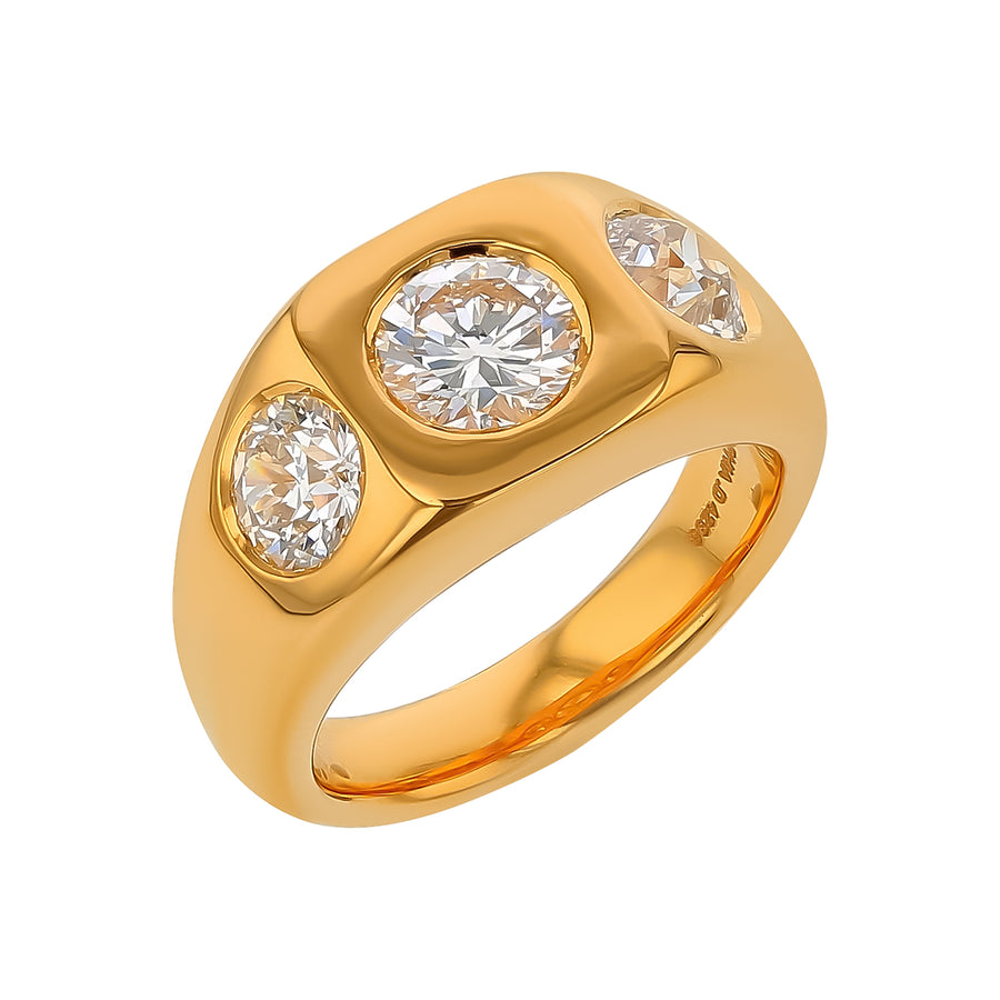 2.42ct Diamond 3 Stone Ring in 18K Yellow Gold, size 6.25