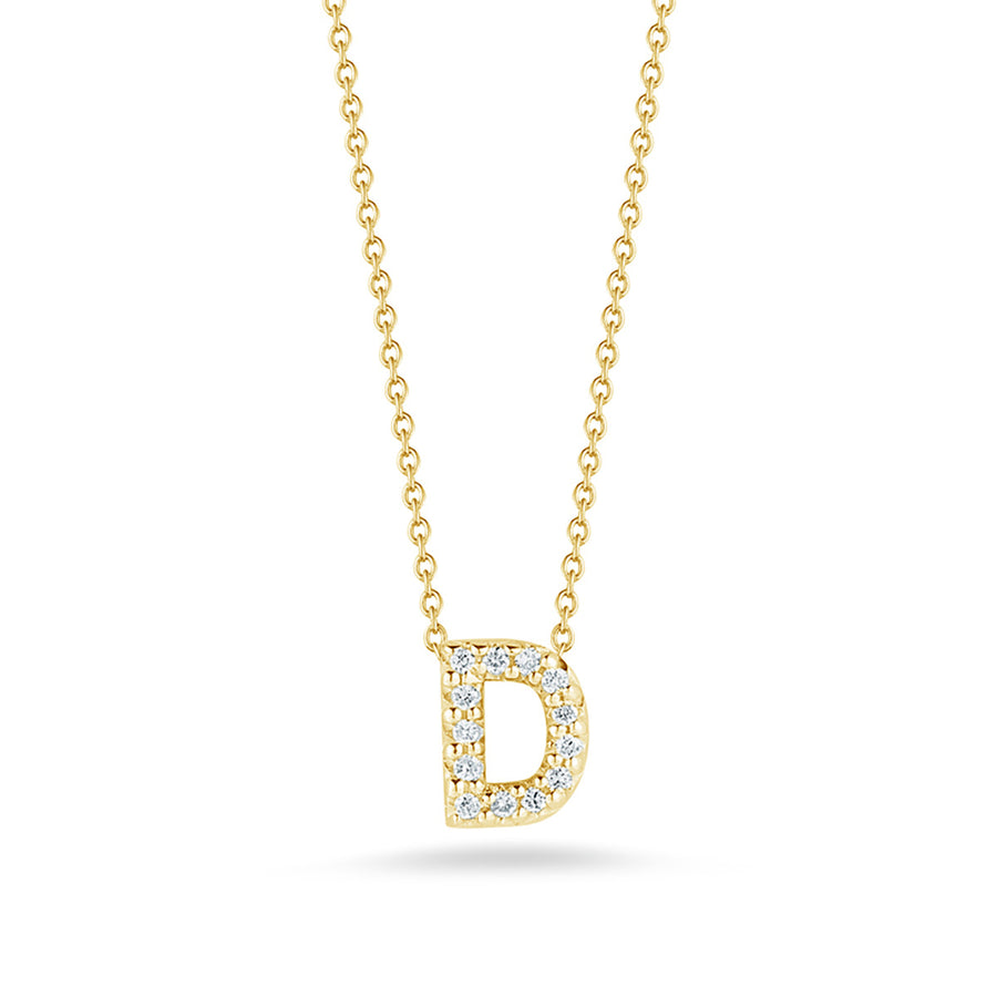 Tiny Treasure 0.06Ct Diamond Love Letter "D" in 18K Yellow Gold