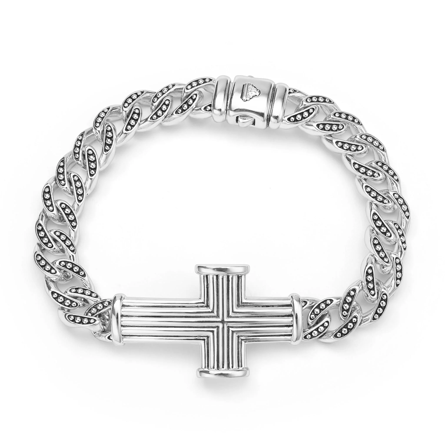 Anthem 41mm Cross Link Bracelet in Sterling Silver, size medium
