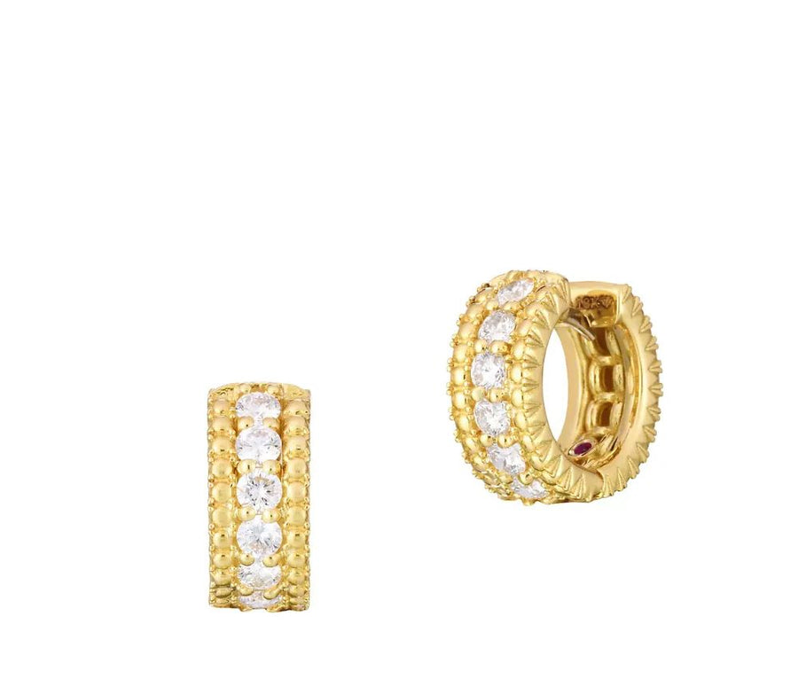 Siena Diamond Huggie Earrings in 18K Yellow Gold