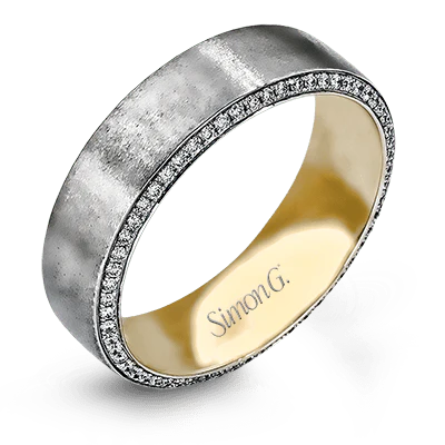 0.49ct Diamond 7.5mm Band in 14K White and Yellow Gold, size 7.5