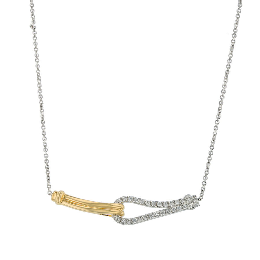 0.46ct Diamond Necklace in 14K Yellow and White Gold, 16.5"