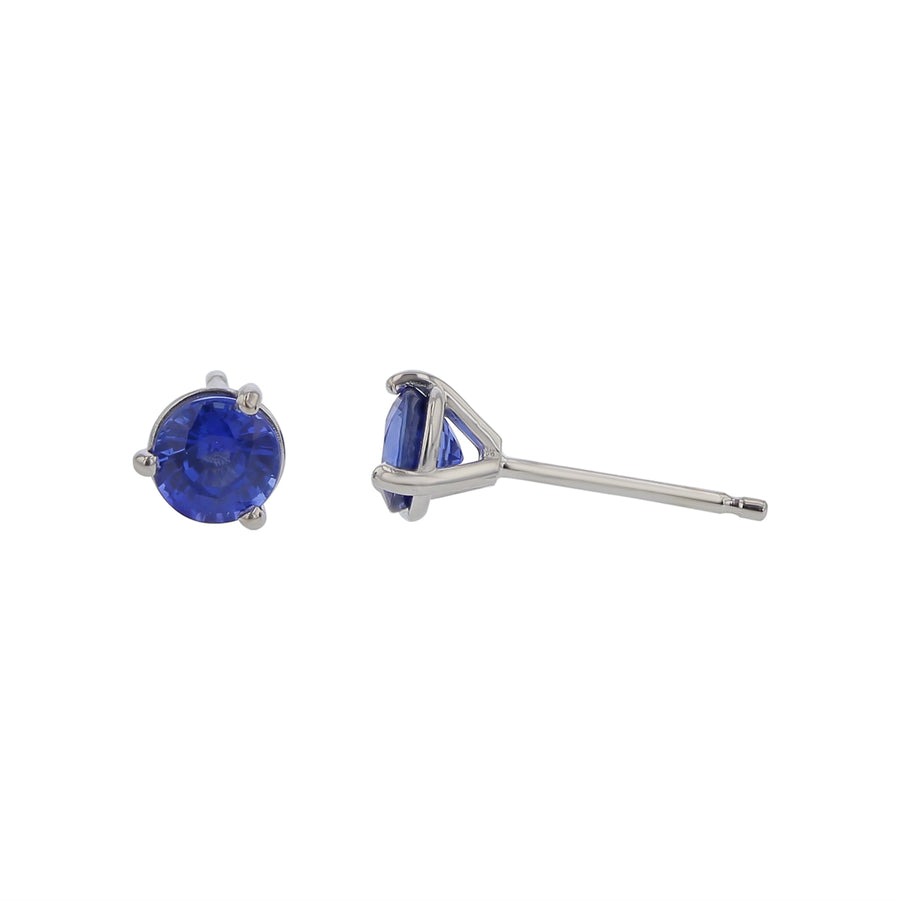 0.97ct Sri Lankan Sapphire Stud Earrings in 18k White Gold