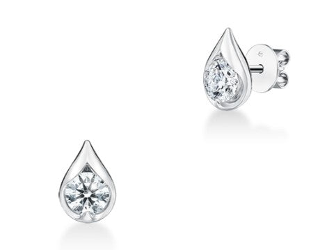 Droplet 0.60Ct Diamond Studs in 18k White Gold