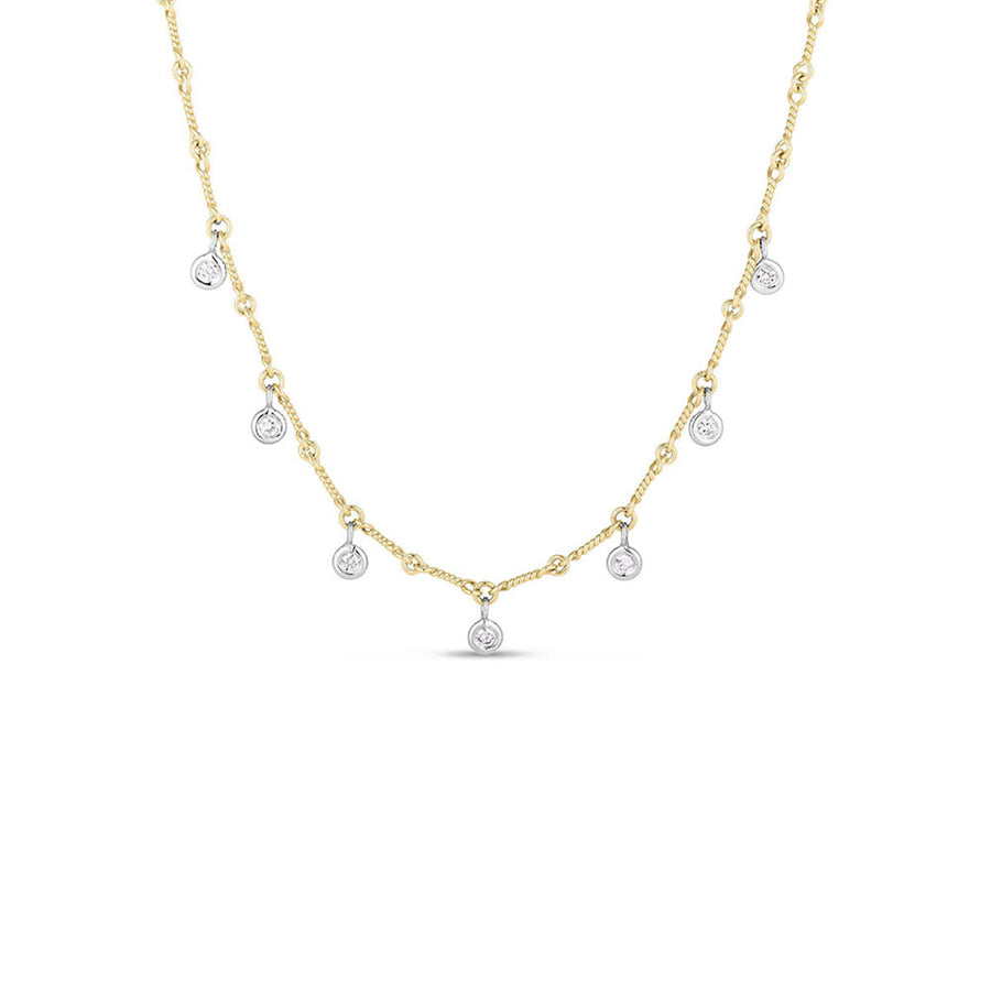 Diamonds by the Inch 0.26ct Diamond Station Dog Bone Necklace in 18K Yellow Gold, 18"