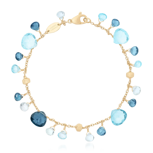 Paradise Blue Topaz Bracelet in 18K Yellow Gold 7.25"