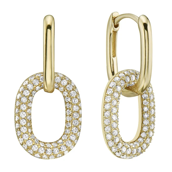 0.86ct Diamond Convertible Drop Earrings in 14K Yellow Gold