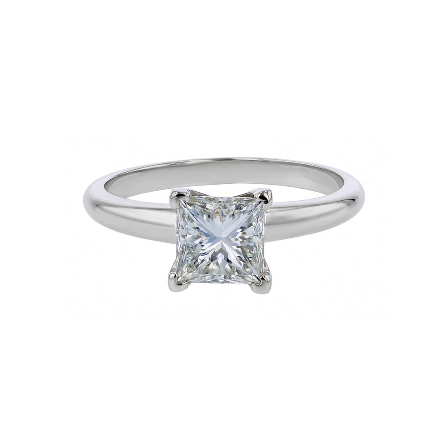 1.13ct Princess Cut Diamond Solitaire Ring in Platinum, size 5.5