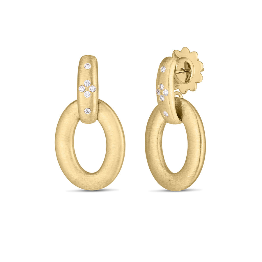 0.10ct Diamond Duchessa Small Door Knocker Earrings in 18K Yellow Gold