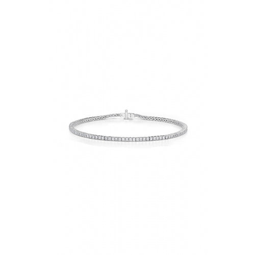 3.44-3.60Ct Diamond Classic 4-Prong Tennis Bracelet in 18k White Gold, 7"