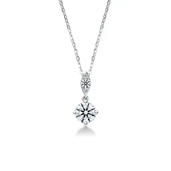 Aerial Petite 0.34-0.37ct Diamond Drop Pendant in 18K White Gold, 18" chain