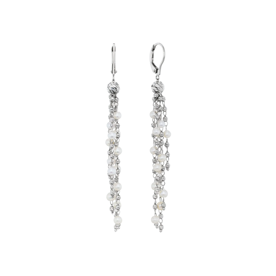 Debut Pearl Chandelier Drop Earrings in Platinum