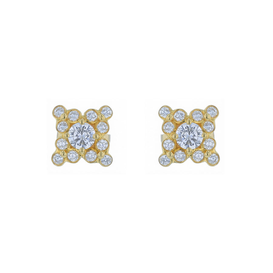 Lace 0.66ct Diamond Stud Earrings in 18K Yellow Gold