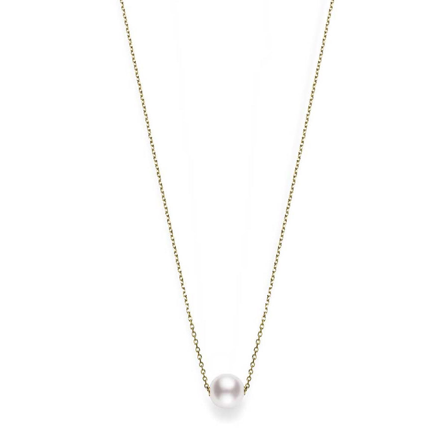 8mm A+ Akoya Pearl Pendant in 18K Yellow Gold, 18" chain