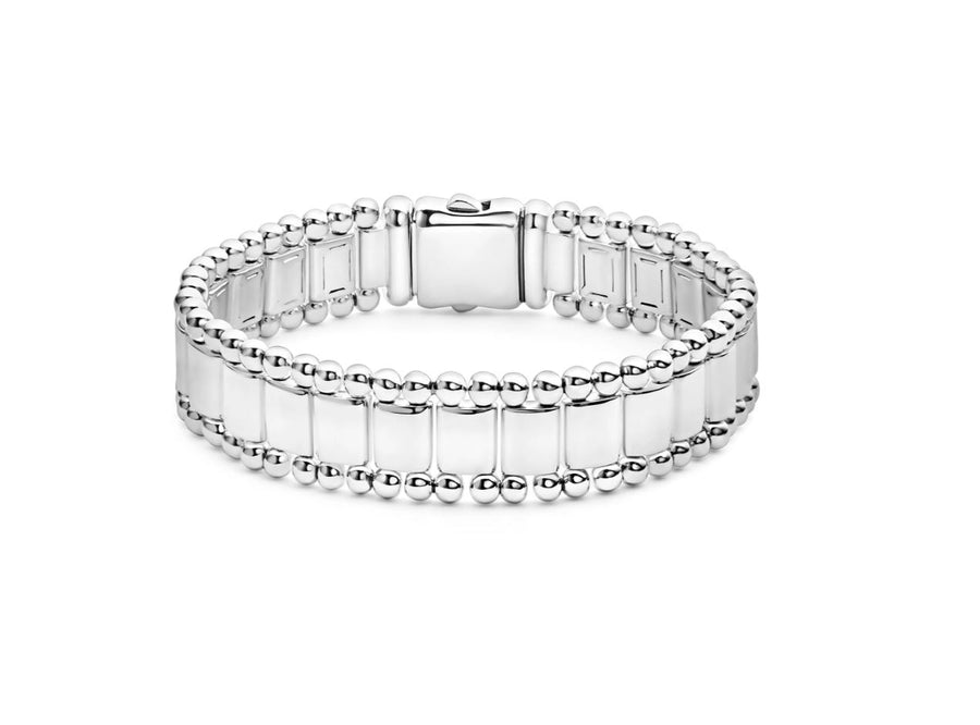 Anthem Caviar Lined Link Bracelet in Sterling Silver, Size 8