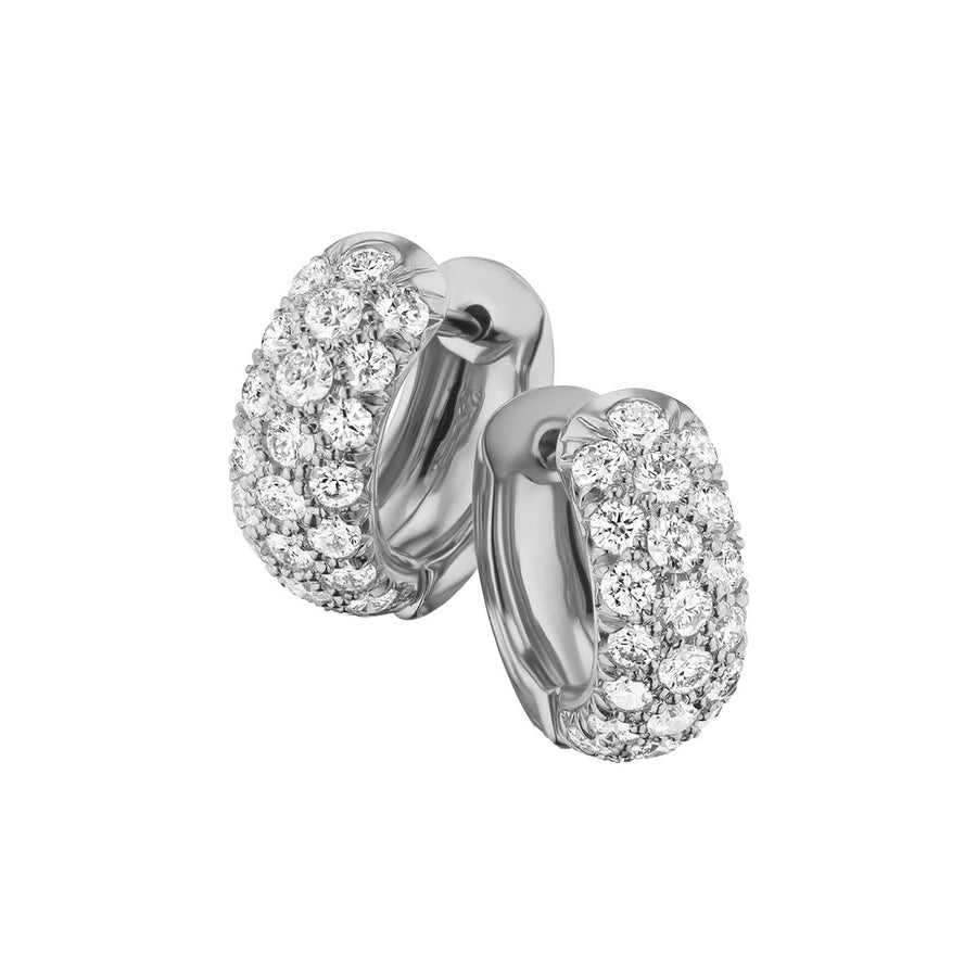 0.91ct Diamond Huggie Hoop Earrings in Platinum