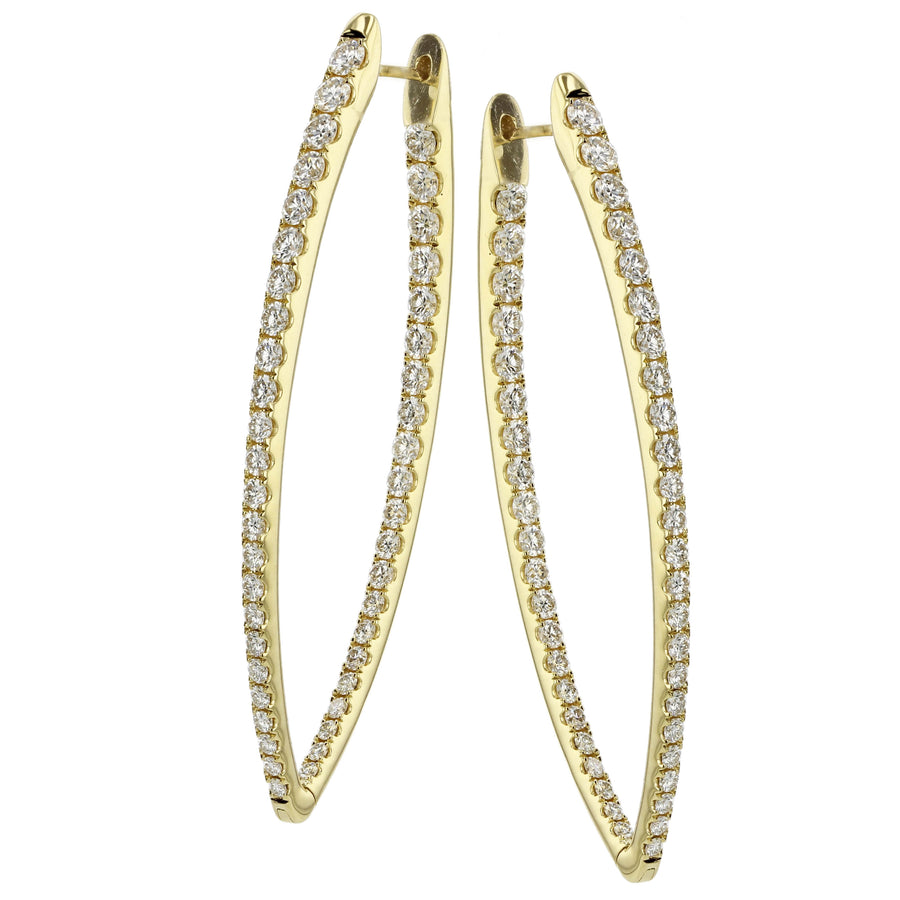 Imperial 0.73-0.82ct Diamond Hoop Earrings in 18K Yellow Gold