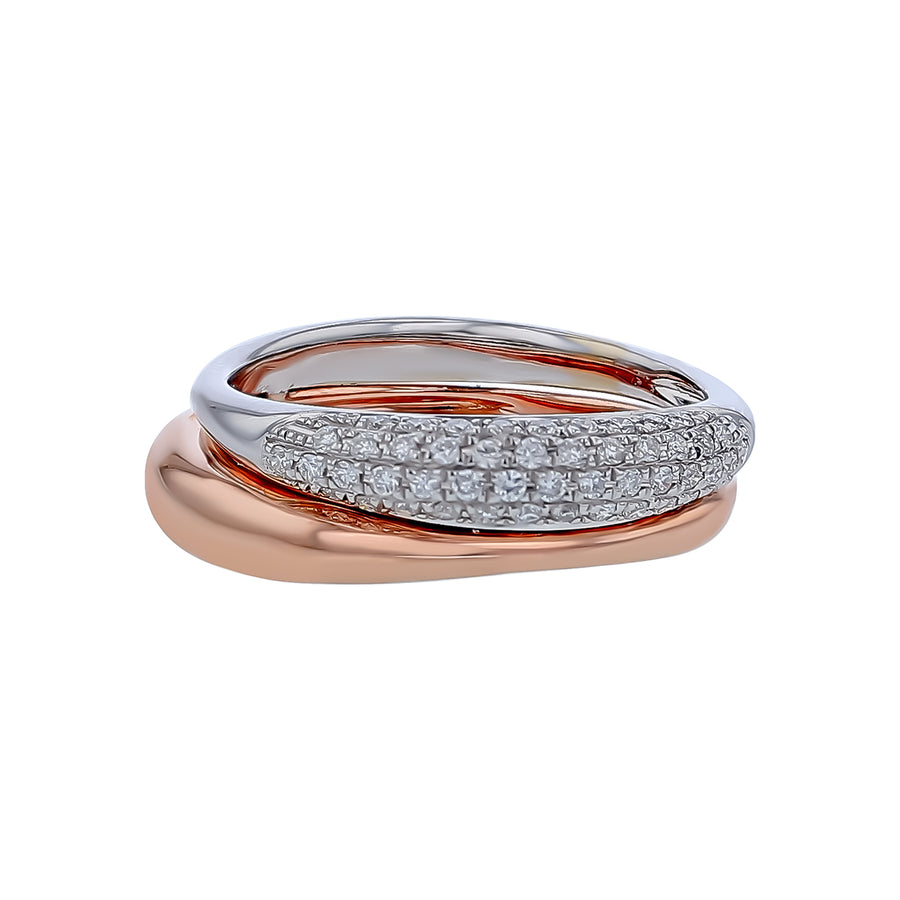 0.23ct Diamond Ring in 14K Rose and White Gold, size 6
