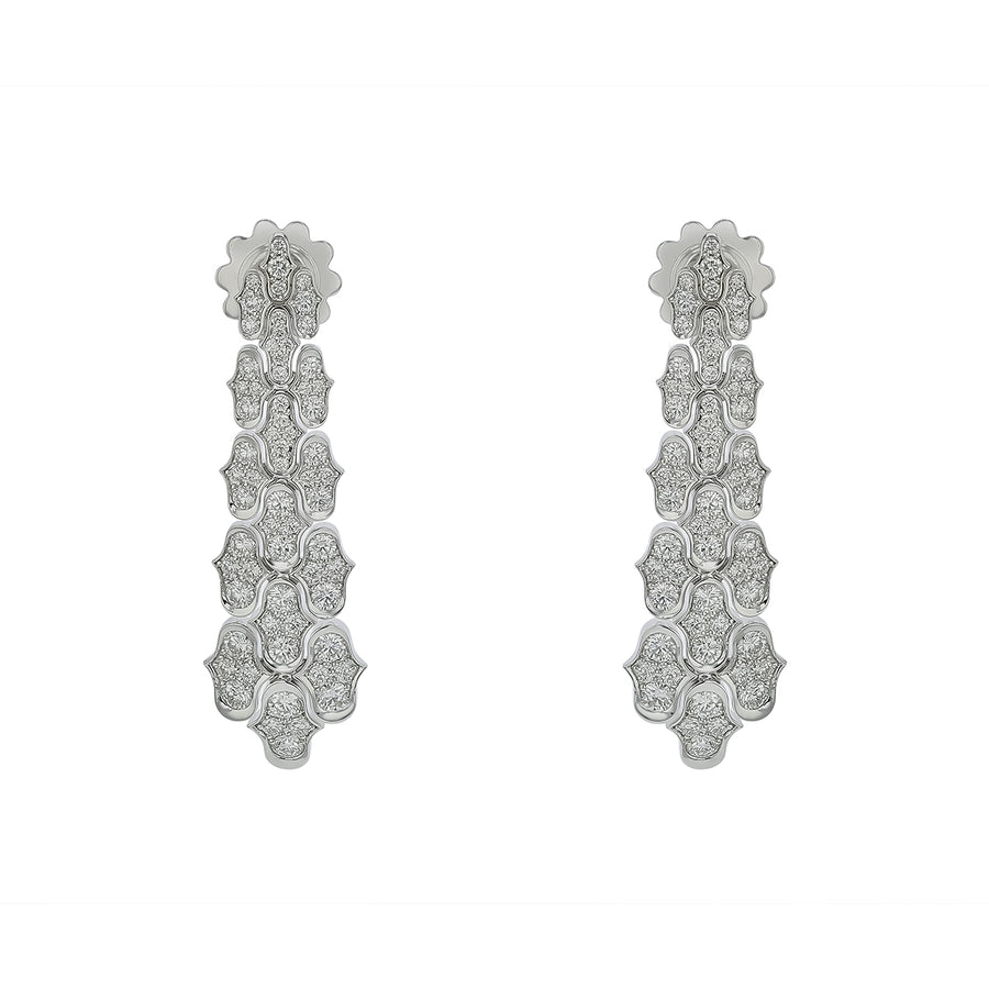 Cobra 2.60ct Diamond Drop Earrings in 18K White Gold