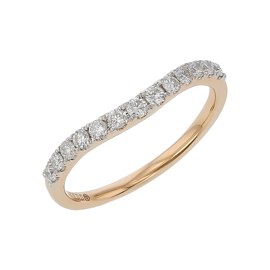0.39ct Diamond Curved Band in 14K Yellow Gold, size 7