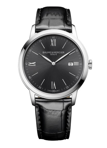 42mm Classima Quartz Watch with Slate-Grey Dial in Stainless Steel, Strap