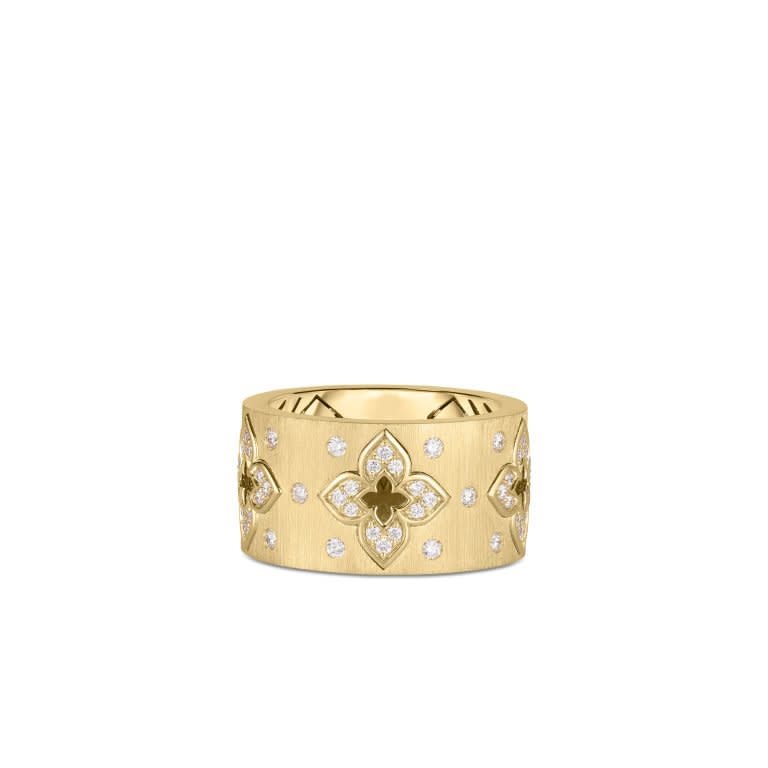 Venetian Princess 0.43ct Diamond Satin Ring in 18K Yellow Gold, size 6.5