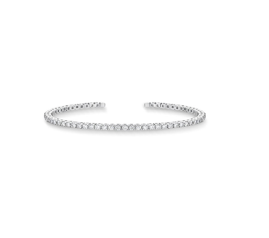 Open Flex 1.48-1.63ct Diamond Bangle Bracelet in 18K White Gold