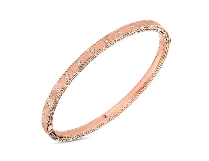 Princess 0.17ct Diamond Bangle Bracelet in 18K Rose Gold