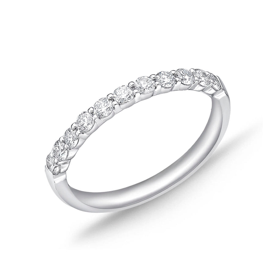 0.32-0.37ct Diamond Petite Prong 11-Stone Band in Platinum, size 6.5