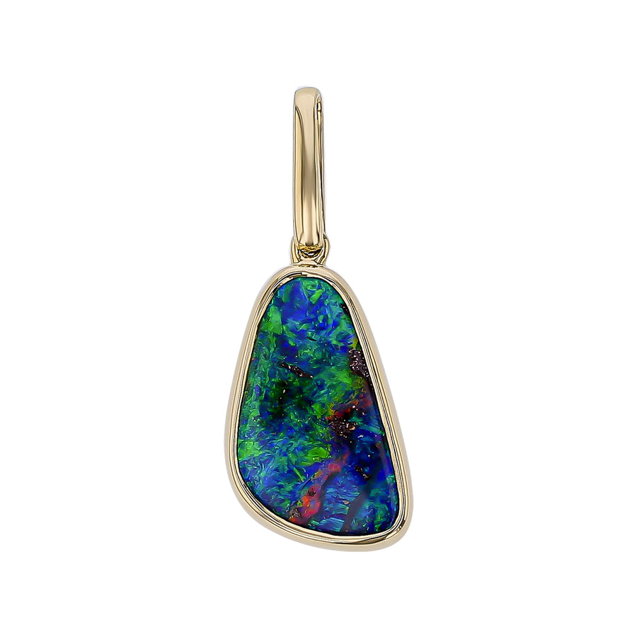 Australian Boulder Opal Pendant in 14K Yellow Gold, without chain