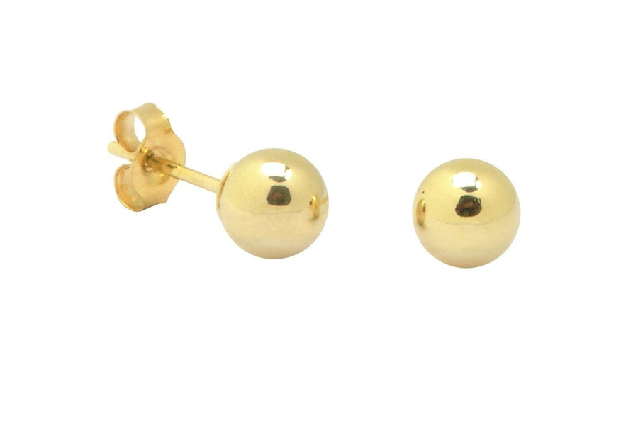 14K Yellow Gold 7mm Ball Stud Earrings