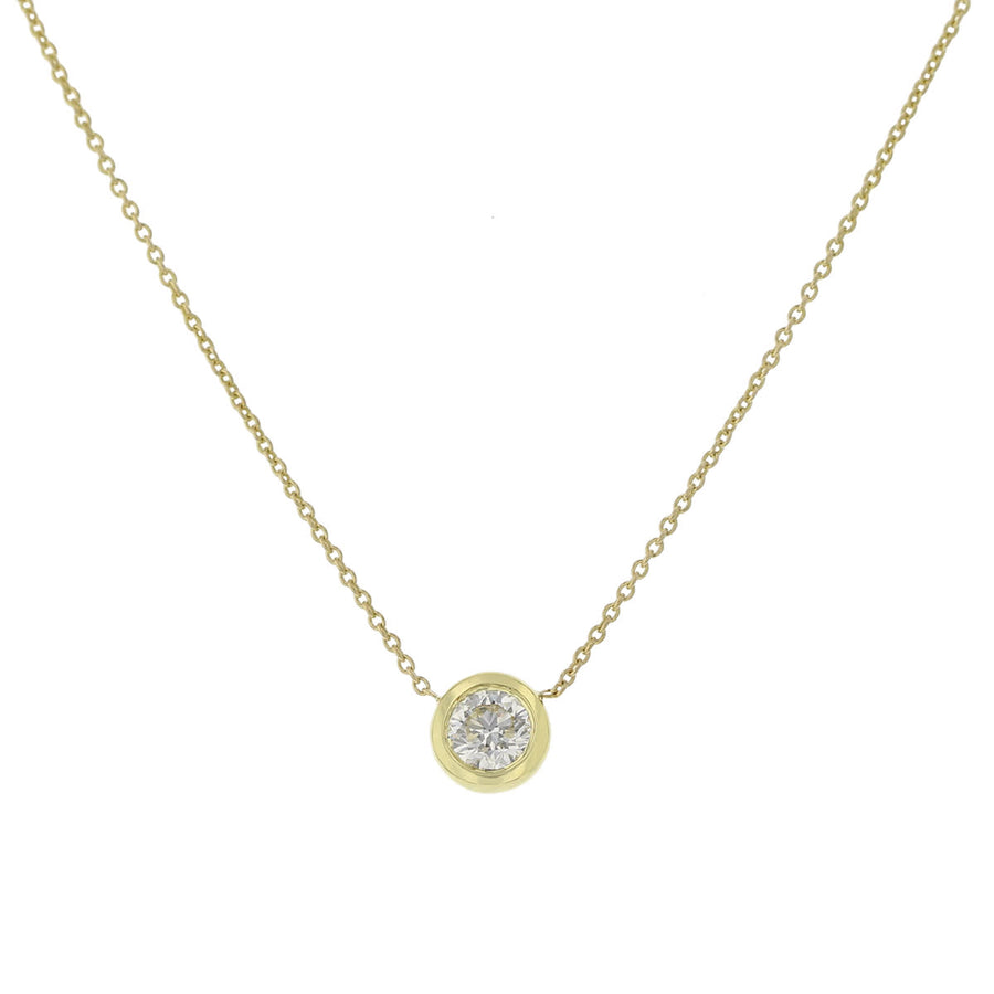 Diamond by the Inch 0.38ct Diamond Solitaire Necklace in 18K Yellow Gold, 18"