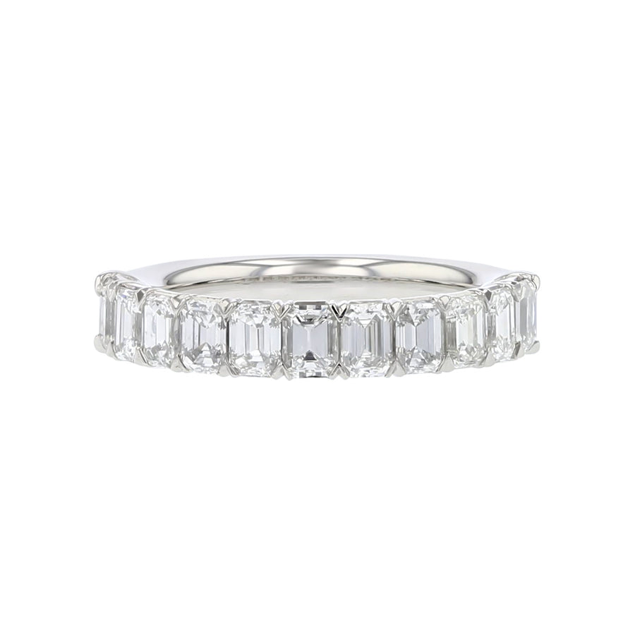 Grand Aire 1.67ct Emerald Cut Diamond Band in Platinum, Size 6