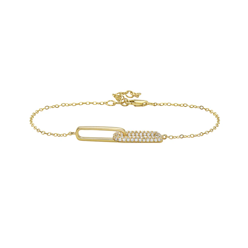 0.41ct Diamond Link Bracelet in 14K Yellow Gold, 7"