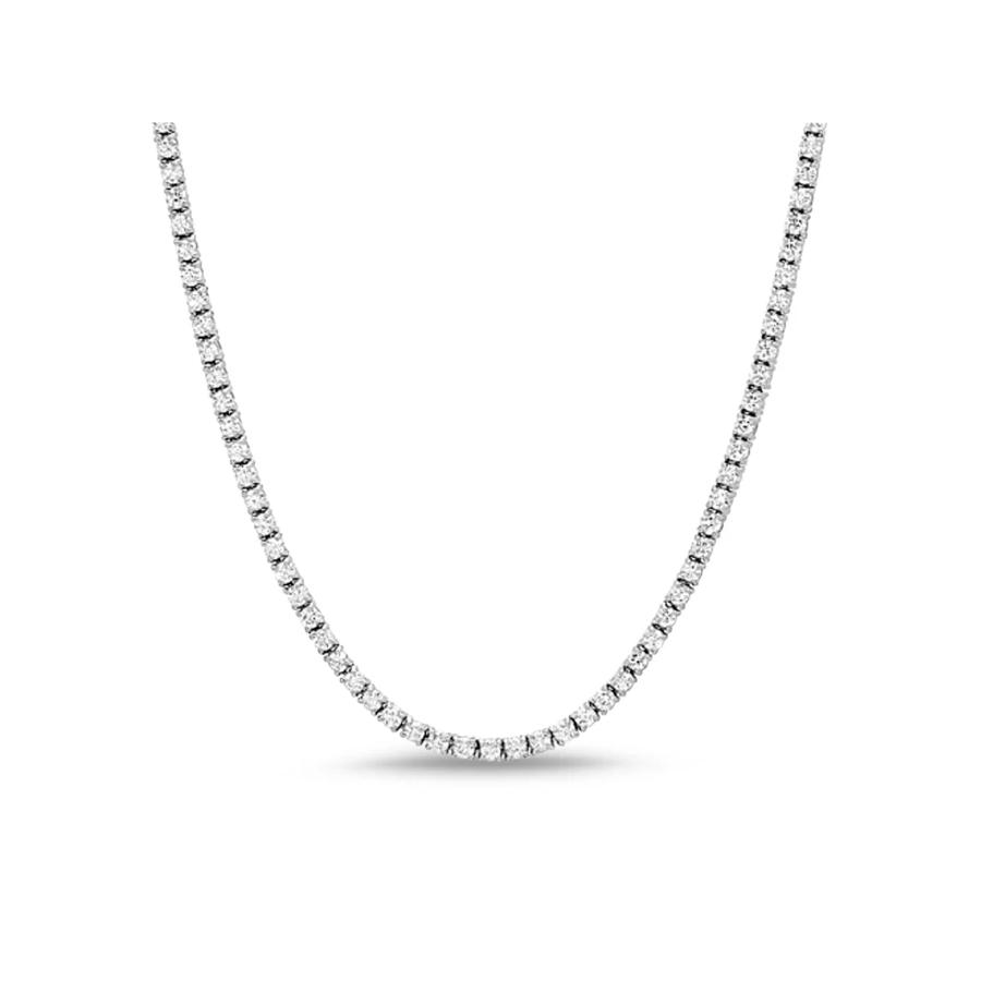 4.63ct Diamond Line Necklace in 18K White Gold