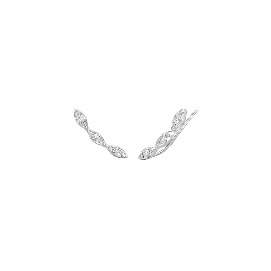 Aerial Marquise 0.62-0.72ct Diamond Climber Earrings in 18K White Gold