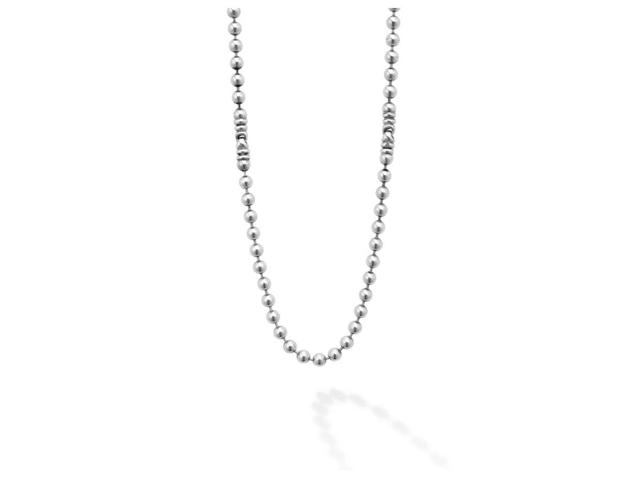 Anthem Two Station Ball Chain Necklace in sterling Silver, 22in