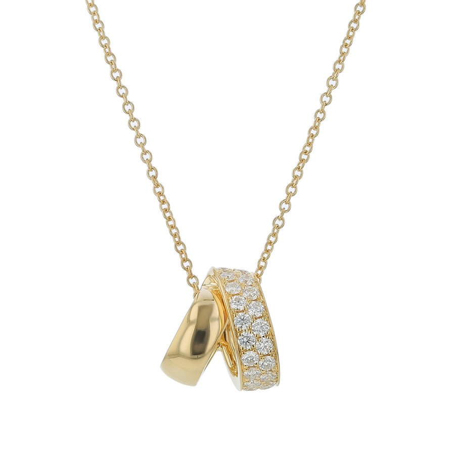 INSIDE/OUT 0.39-0.49ct Diamond Spiral Pendant in 18K Yellow Gold, 18" chain