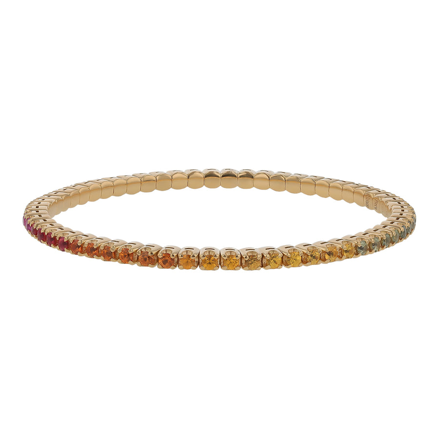 4.10ct Sapphire Ombre Stretch Bracelet in 18K Yellow Gold