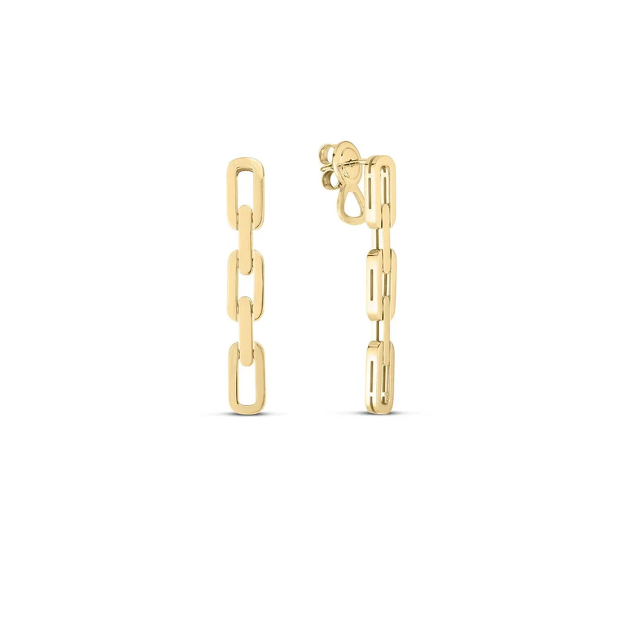 3 Link Navarra Drop Earrings in 18K Yellow Gold