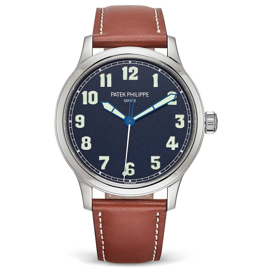 42mm Patek Philippe Calatrava Pilot NY 2017 Watch with Blue Dial in Stainless Steel, Strap Limited to 600