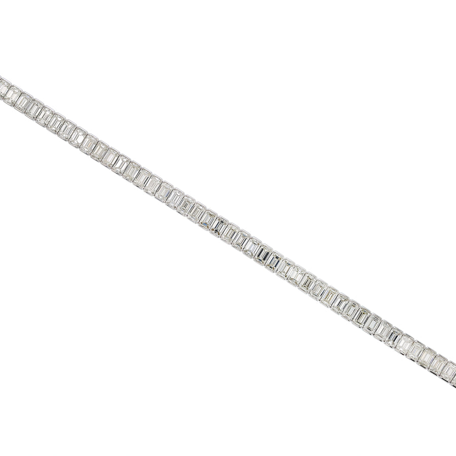 16.68ct Emerald Cut Diamond Tennis Bracelet in Platinum, 7"