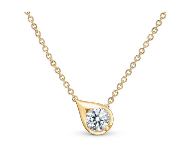 Droplet 0.50Ct Diamond Necklace in 18K Yellow Gold, 18in