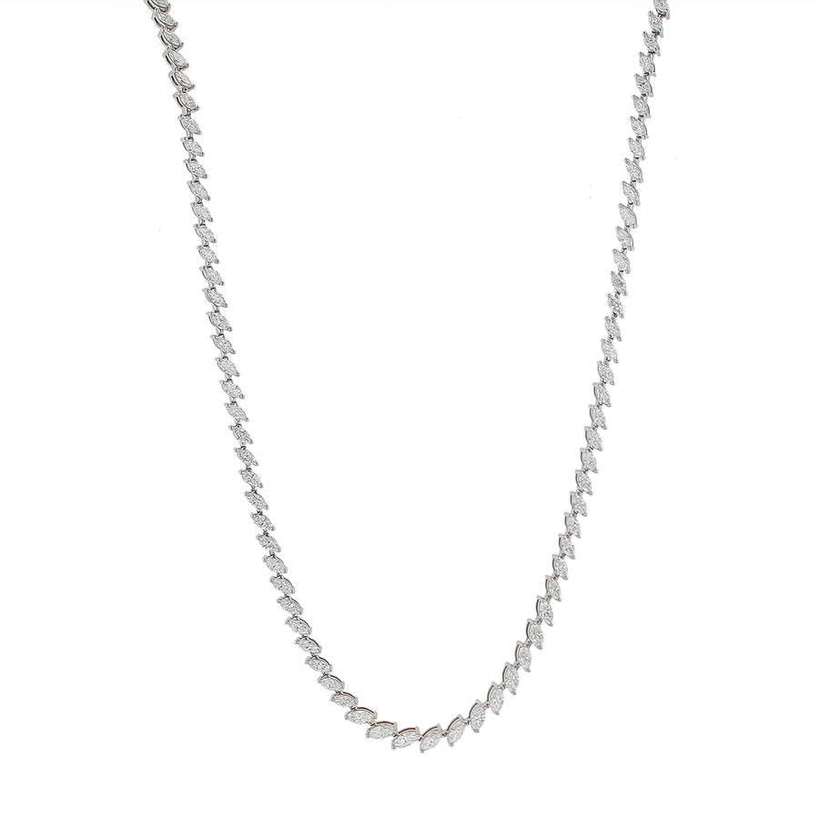 Graduating Riviera 11.09ct Diamond Necklace in 18K White Gold, 18in