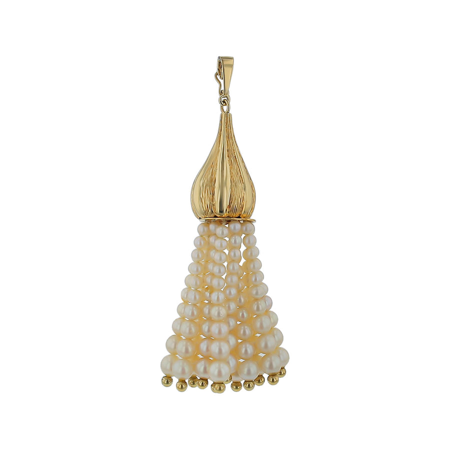 Pearl Tassel Pendant in 14K Yellow Gold