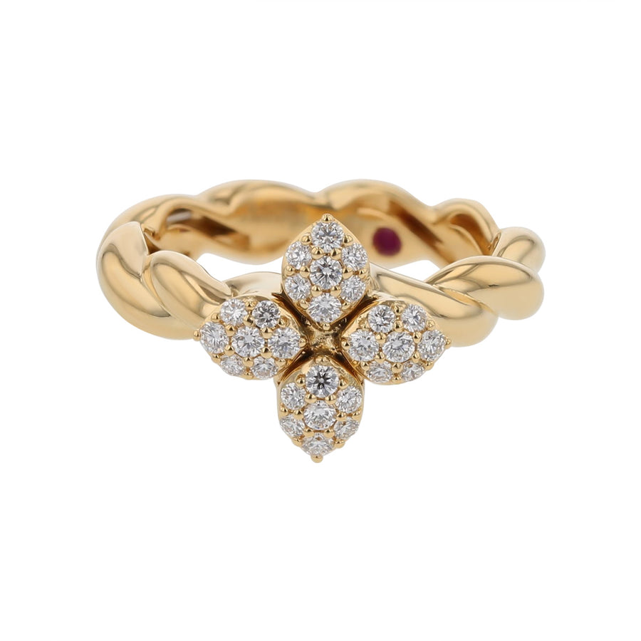 Love in Verona 0.30ct Round Diamond Ring in 18K Yellow Gold, Size 6.5