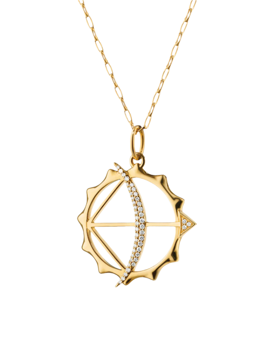 Apollo 0.17ct Diamond Bow and Arrow Pendant in 18K Yellow Gold,  without chain